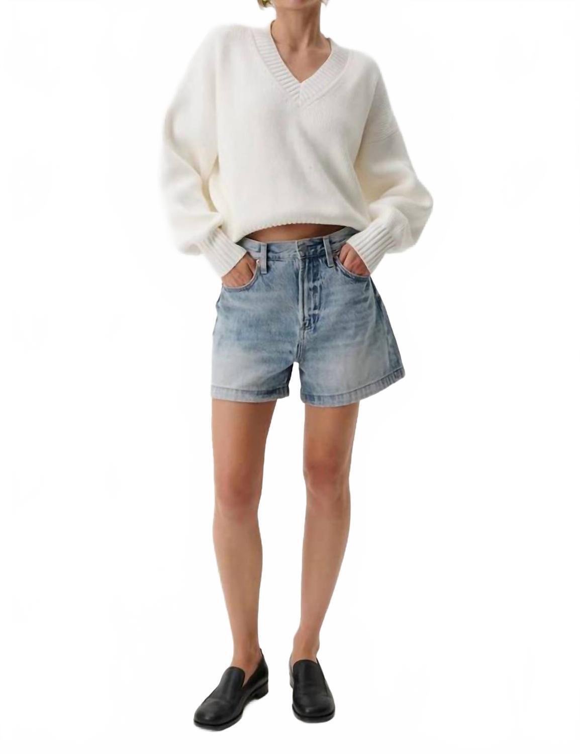 New Pistola Saige High Rise A-Line Short In French Riviera